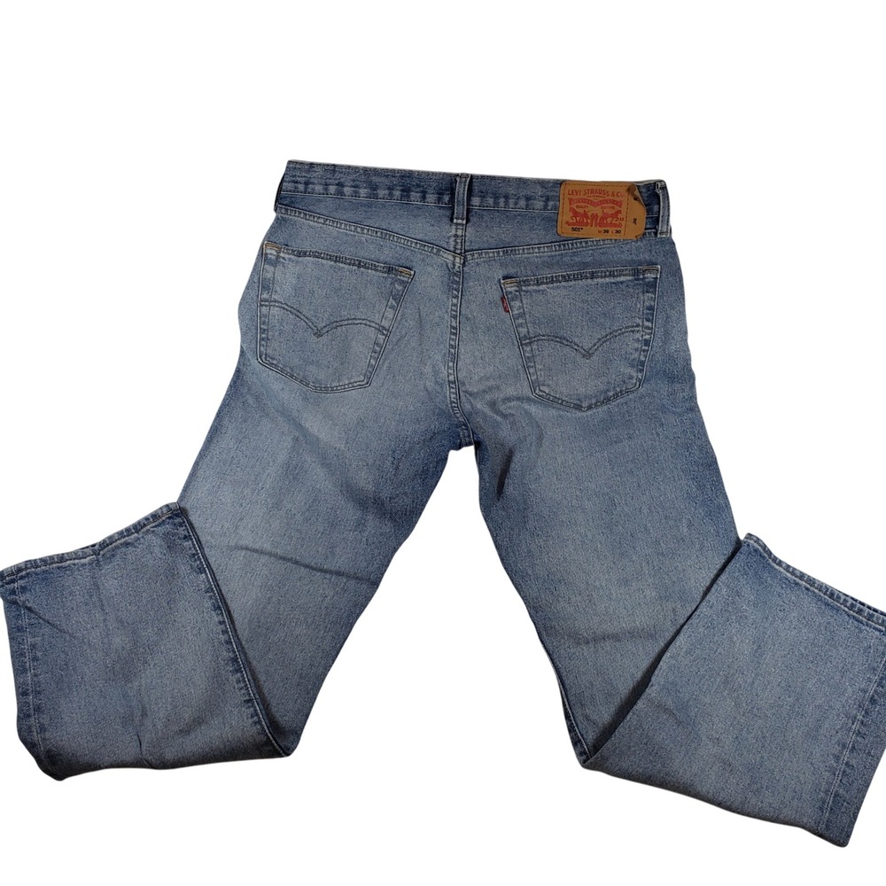 Levi's 501 Original‎ Fit Denim Jeans Mens W36 L30 Light Wash Blue